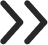 Double right angle bracket icon used for navigation or indicating forward movement.